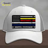 American Flag Police / Fire / EMS Novelty License Plate Hat Mesh / White