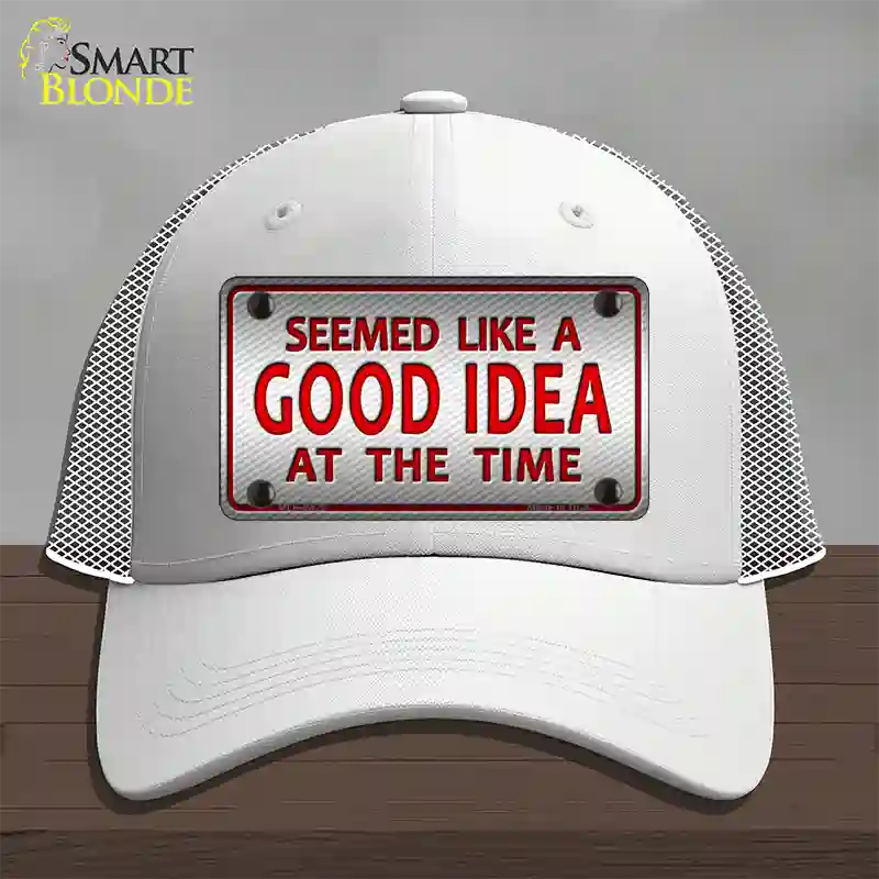 Seemed Like A Good Idea Novelty License Plate Hat Mesh / White