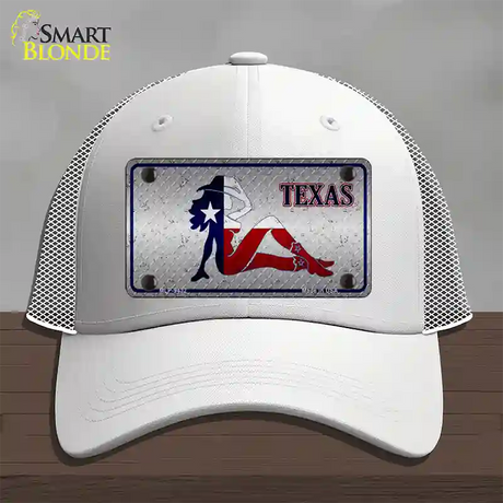 Texas Girl Diamond Novelty License Plate Hat Mesh / White