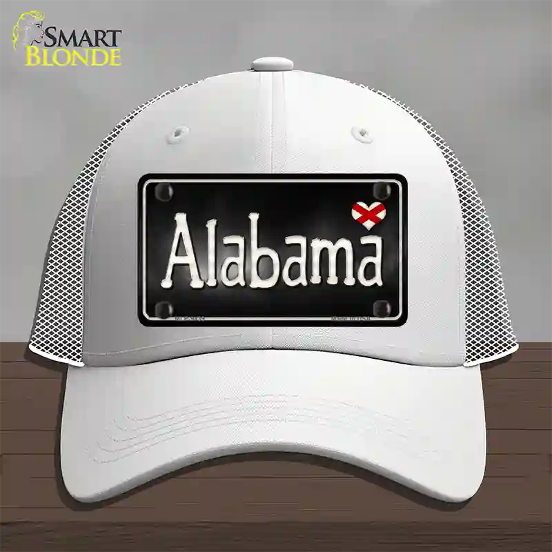 Alabama Flag Script Novelty License Plate Hat Mesh / White