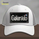 Colorado Flag Script Novelty License Plate Hat Mesh / White