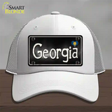 Georgia Flag Script Novelty License Plate Hat Mesh / White