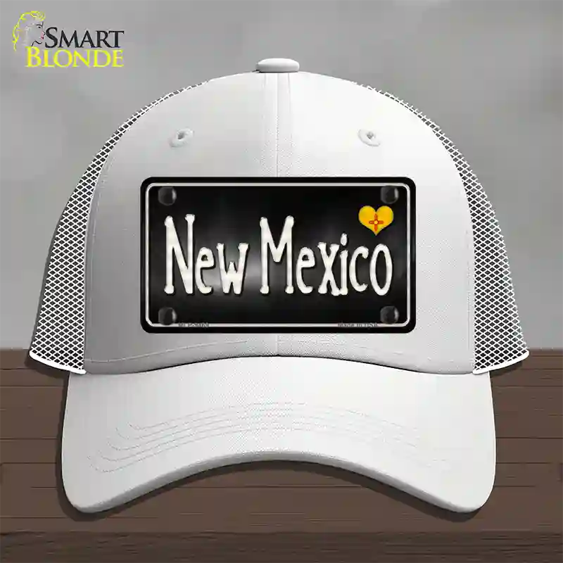 New Mexico Flag Script Novelty License Plate Hat Mesh / White