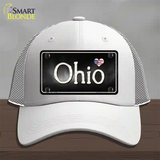 Ohio Flag Script Novelty License Plate Hat Mesh / White