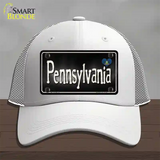 Pennsylvania Flag Script Novelty License Plate Hat Mesh / White