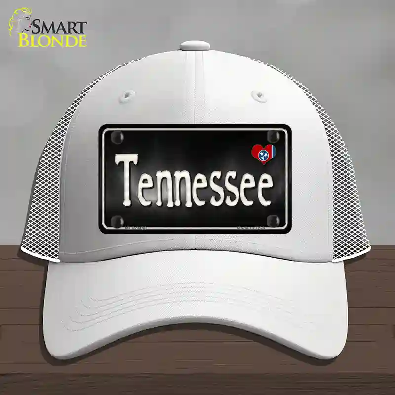 Tennessee Flag Script Novelty License Plate Hat Mesh / White