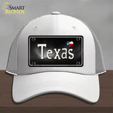 Texas Flag Script Novelty License Plate Hat Mesh / White