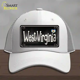 West Virginia Flag Script Novelty License Plate Hat Mesh / White