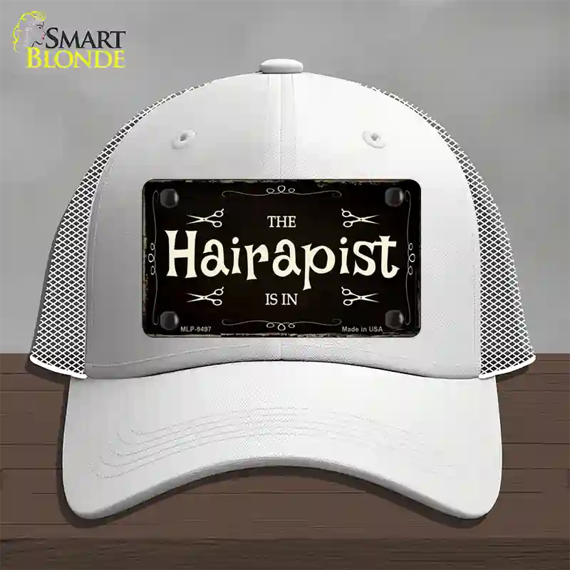 Hairapist Novelty License Plate Hat Mesh / White