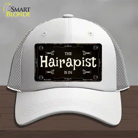 Hairapist Novelty License Plate Hat Mesh / White