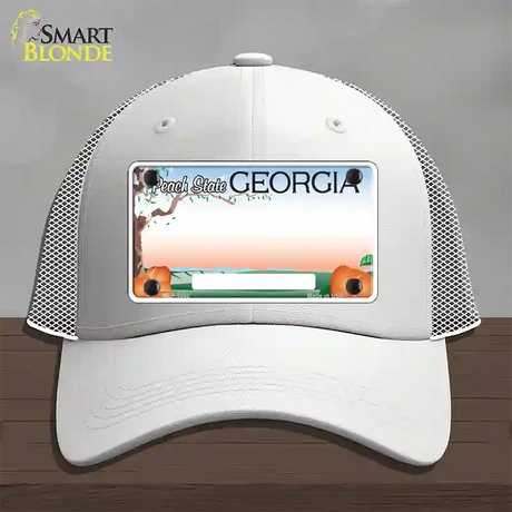 Georgia Peach Blank Novelty License Plate Hat Mesh / White