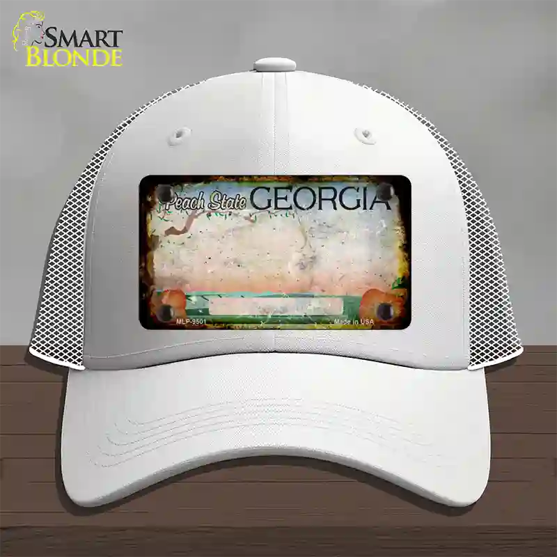 Georgia Peach Rusty Blank Novelty License Plate Hat Mesh / White