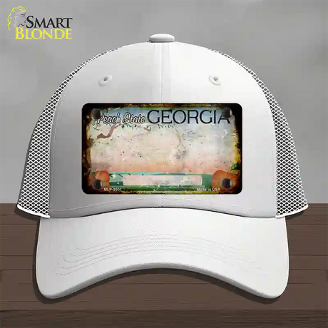 Georgia Peach Rusty Blank Novelty License Plate Hat Mesh / White