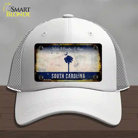 South Carolina I Breathe Rusty Blank Novelty License Plate Hat Mesh / White