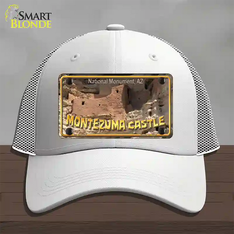 Montezuma Castle Novelty License Plate Hat Mesh / White