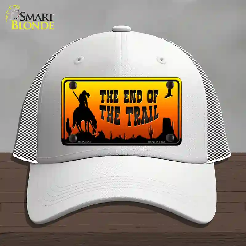 End Of Trail Scenic Novelty License Plate Hat Mesh / White