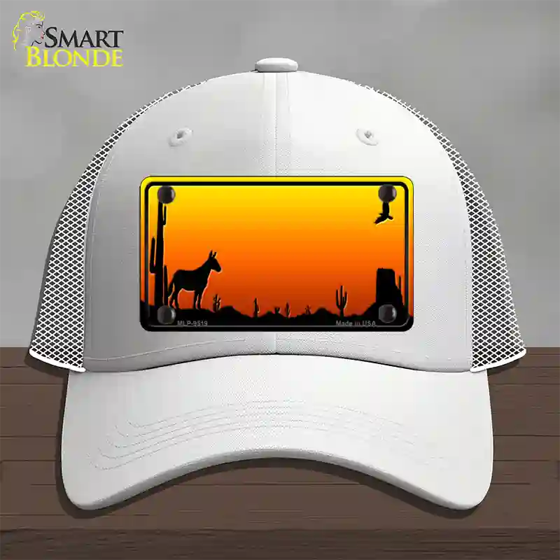 Donkey Blank Scenic Novelty License Plate Hat Mesh / White