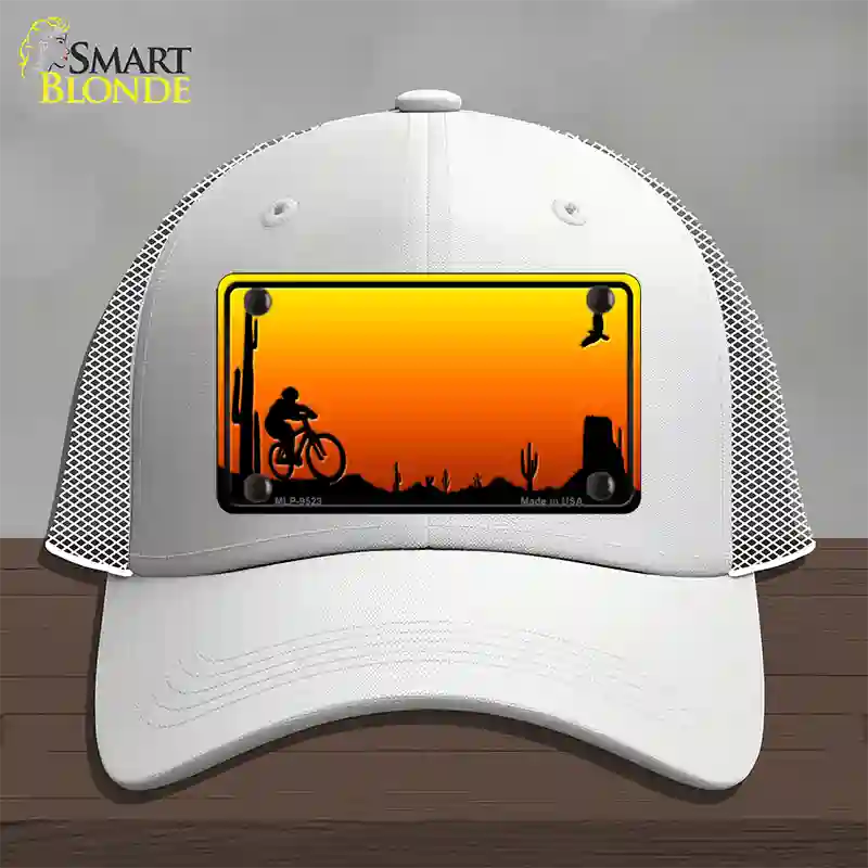 Biker Blank Scenic Novelty License Plate Hat Mesh / White