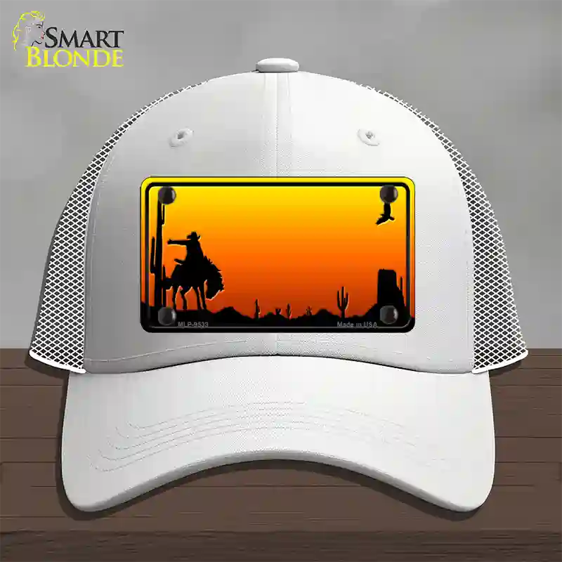 Rodeo Blank Scenic Novelty License Plate Hat Mesh / White