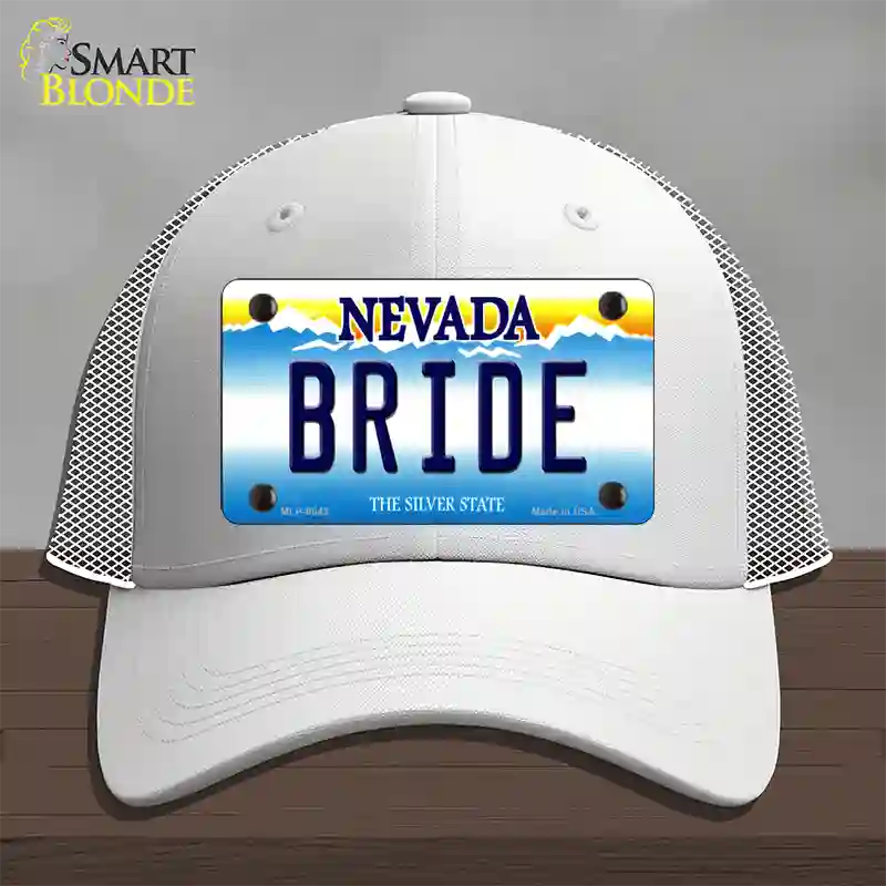 Bride Nevada Novelty License Plate Hat Mesh / White