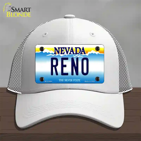 Reno Nevada Novelty License Plate Hat Mesh / White