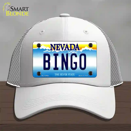 Bingo Nevada Novelty License Plate Hat Mesh / White