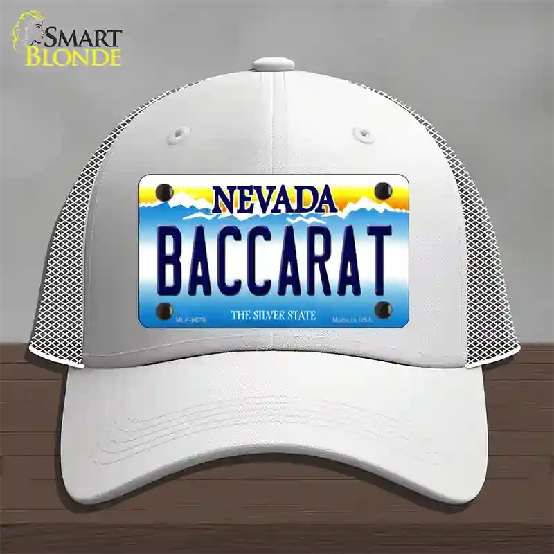 Baccarat Nevada Novelty License Plate Hat Mesh / White