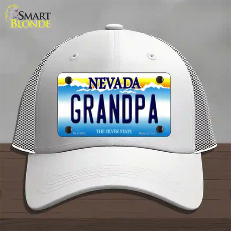 Grandpa Nevada Novelty License Plate Hat Mesh / White