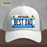 Best Dad Nevada Novelty License Plate Hat Mesh / White