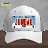 Juneau Alaska State Novelty License Plate Hat Mesh / White