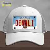 Denali Alaska State Novelty License Plate Hat Mesh / White