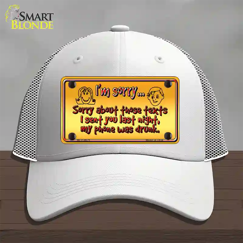 Phone Was Drunk Novelty License Plate Hat Mesh / White