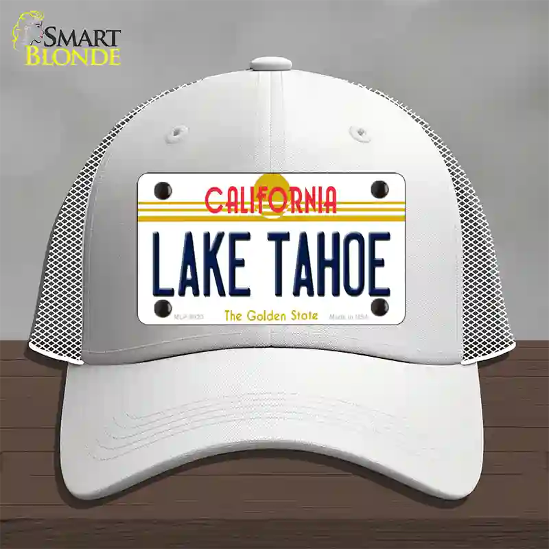 Lake Tahoe California Novelty License Plate Hat Mesh / White