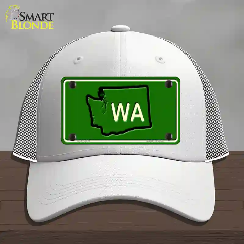 WA State Novelty License Plate Hat Mesh / White