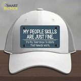 My People Skills Novelty License Plate Hat Mesh / White