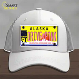 Drive Pink Alaska Novelty License Plate Hat Mesh / White