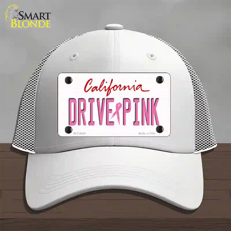 Drive Pink California Novelty License Plate Hat Mesh / White