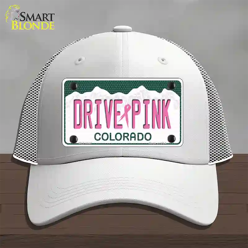 Drive Pink Colorado Novelty License Plate Hat Mesh / White