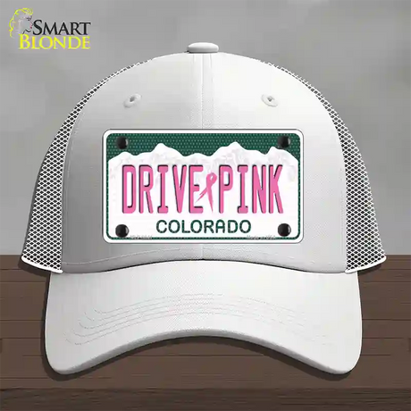 Drive Pink Colorado Novelty License Plate Hat Mesh / White