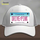 Drive Pink Connecticut Novelty License Plate Hat Mesh / White