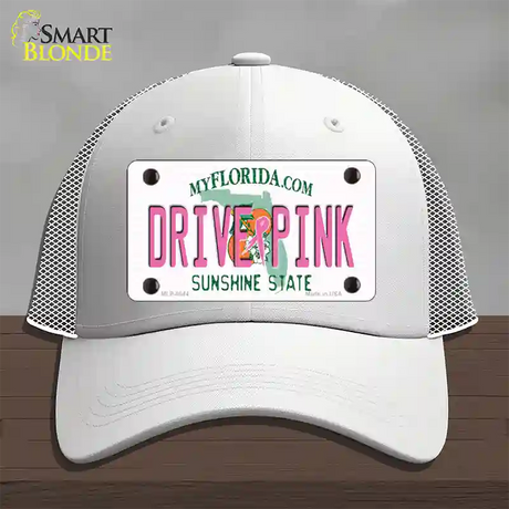 Drive Pink Florida Novelty License Plate Hat Mesh / White