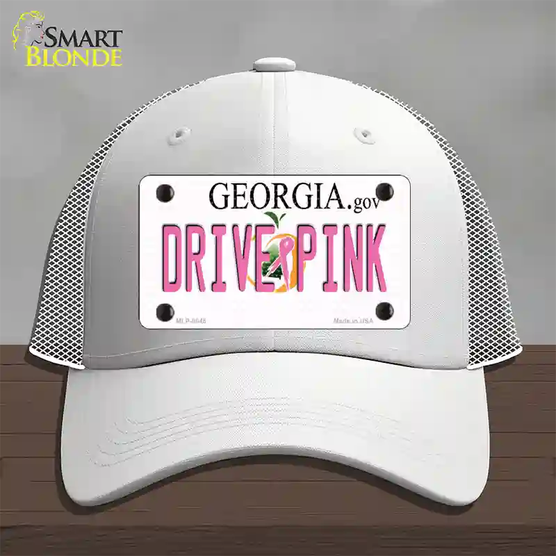 Drive Pink Georgia Novelty License Plate Hat Mesh / White