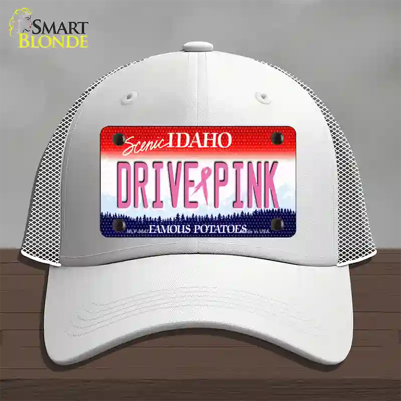 Drive Pink Idaho Novelty License Plate Hat Mesh / White