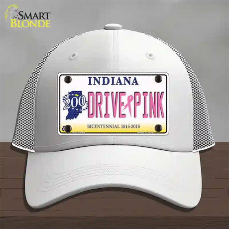 Drive Pink Indiana Novelty License Plate Hat Mesh / White