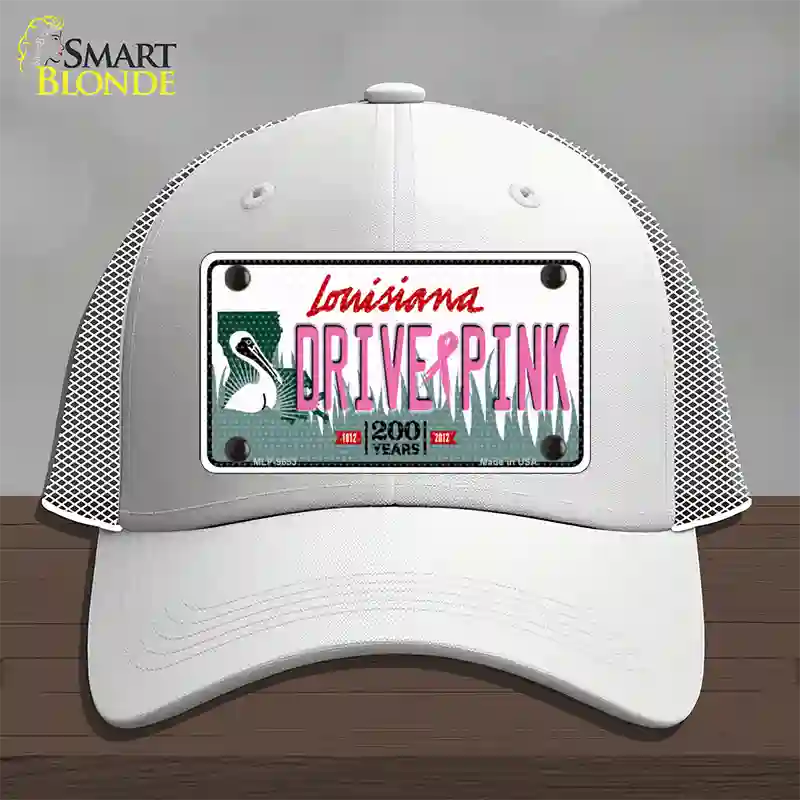 Drive Pink Louisiana Novelty License Plate Hat Mesh / White