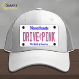 Drive Pink Massachusetts Novelty License Plate Hat Mesh / White