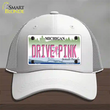 Drive Pink Michigan Novelty License Plate Hat Mesh / White