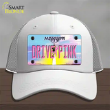 Drive Pink Mississippi Novelty License Plate Hat Mesh / White