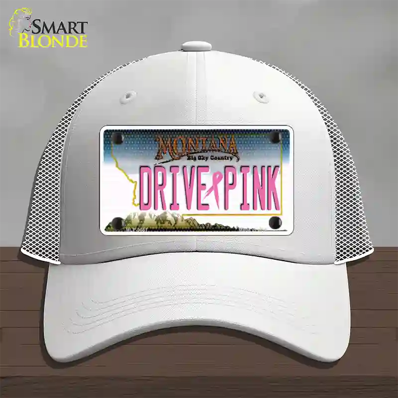 Drive Pink Montana Novelty License Plate Hat Mesh / White