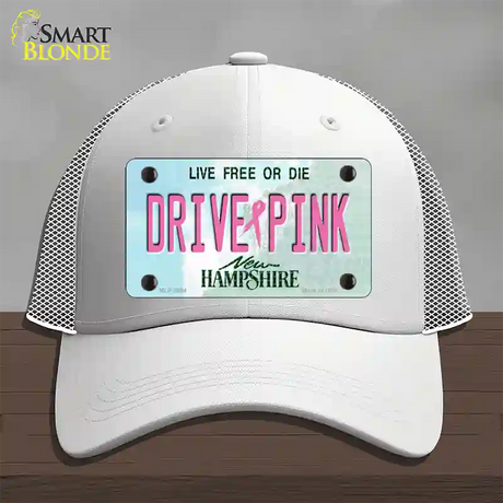 Drive Pink New Hampshire Novelty License Plate Hat Mesh / White